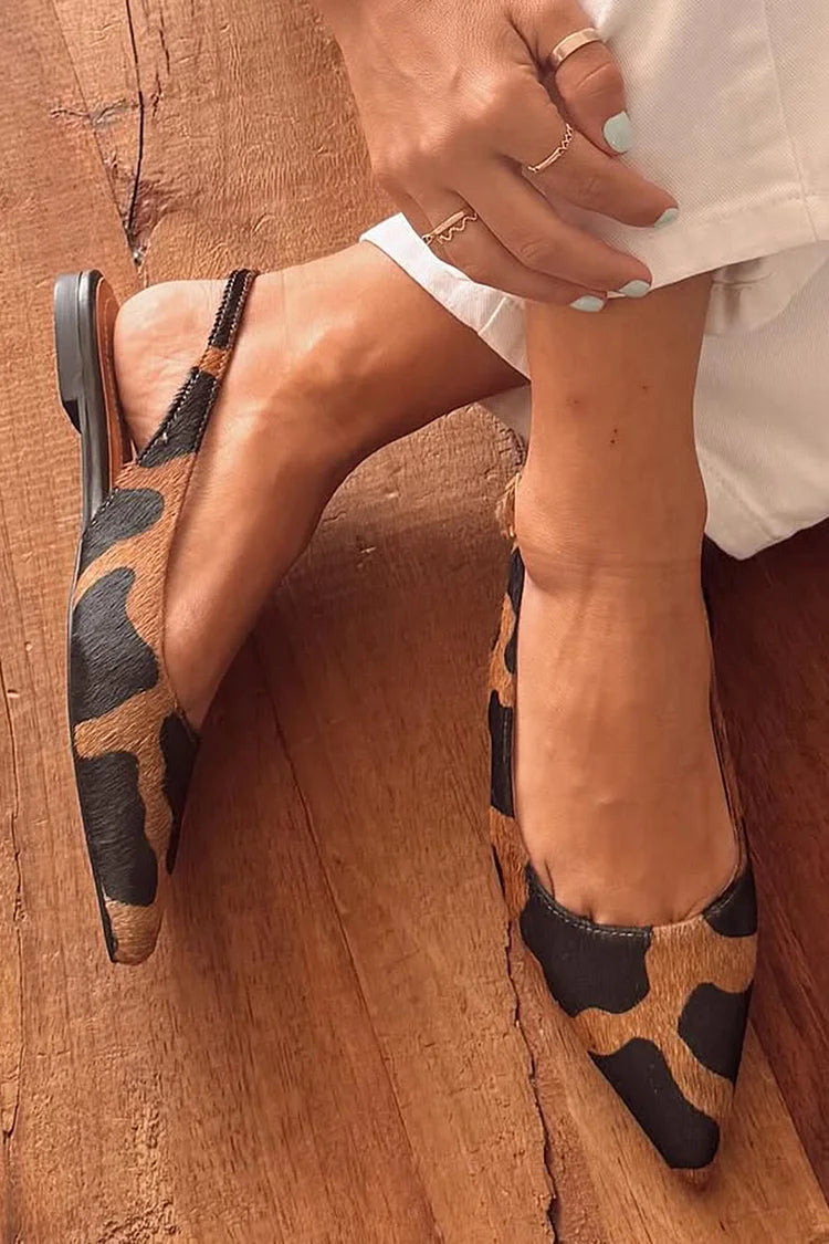 LEONORA | SLINGBACK Z CZUBKIEM I WZOREM ANIMALIER
