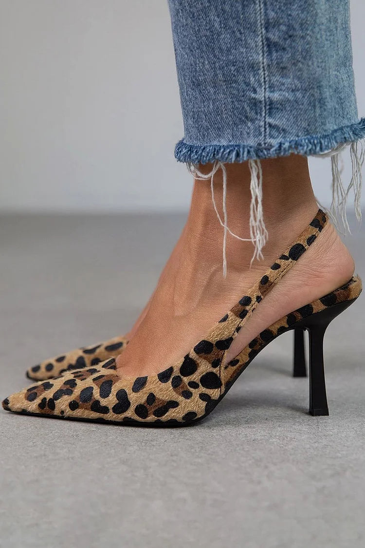 Ambra™ | Szpilki w leopardzie i z tylnym zapięciem