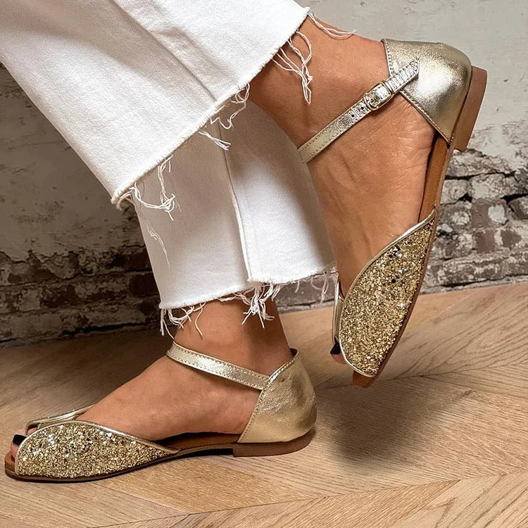 FLAVIA | PŁASKIE SANDALY GLITTER