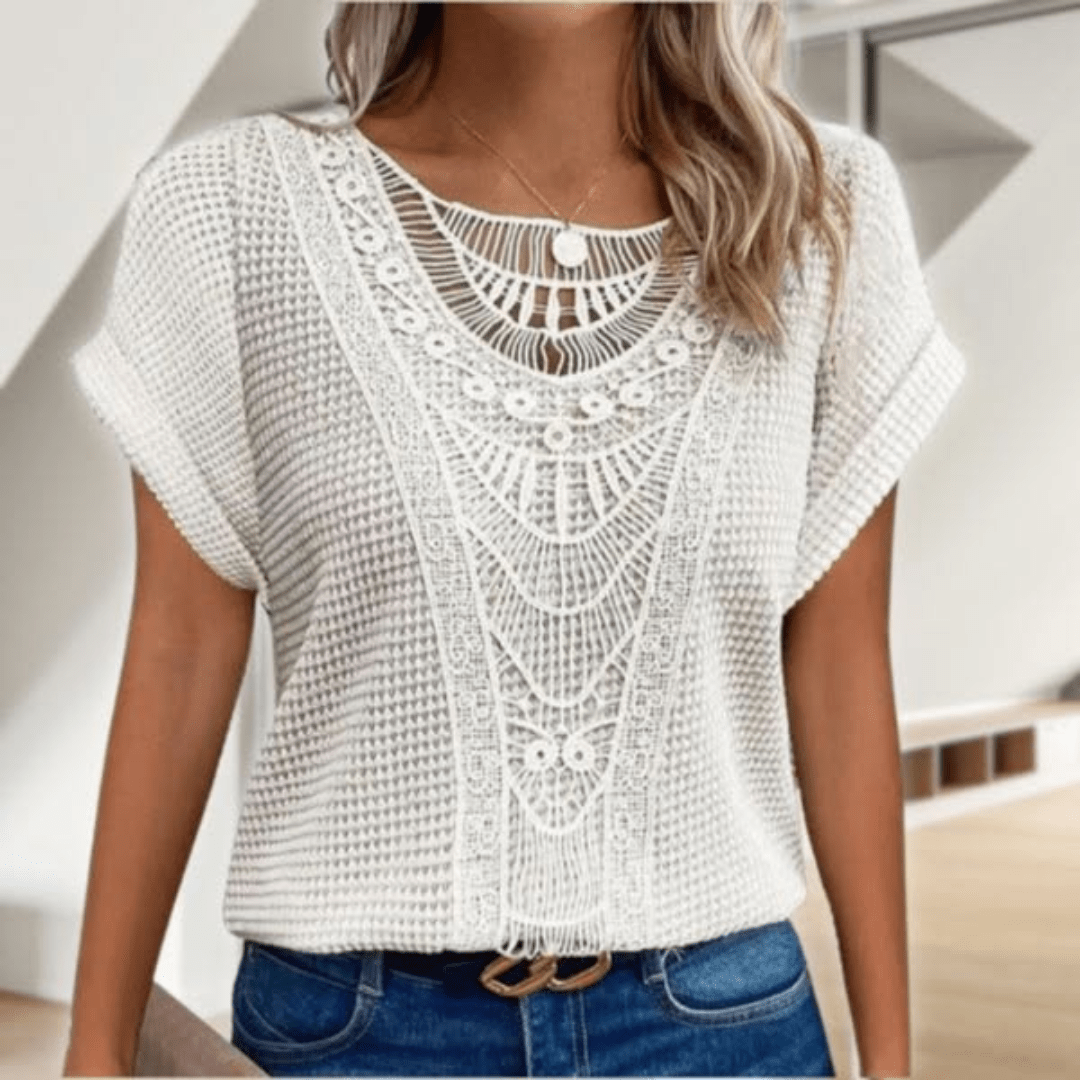 Aada™ | Lekka bluzka boho z szydełkowym detalem