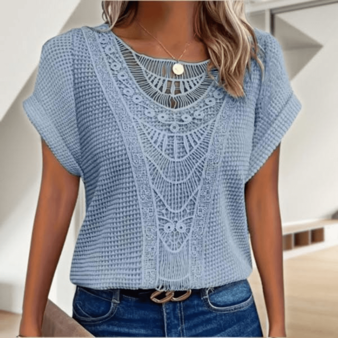 Aada™ | Lekka bluzka boho z szydełkowym detalem