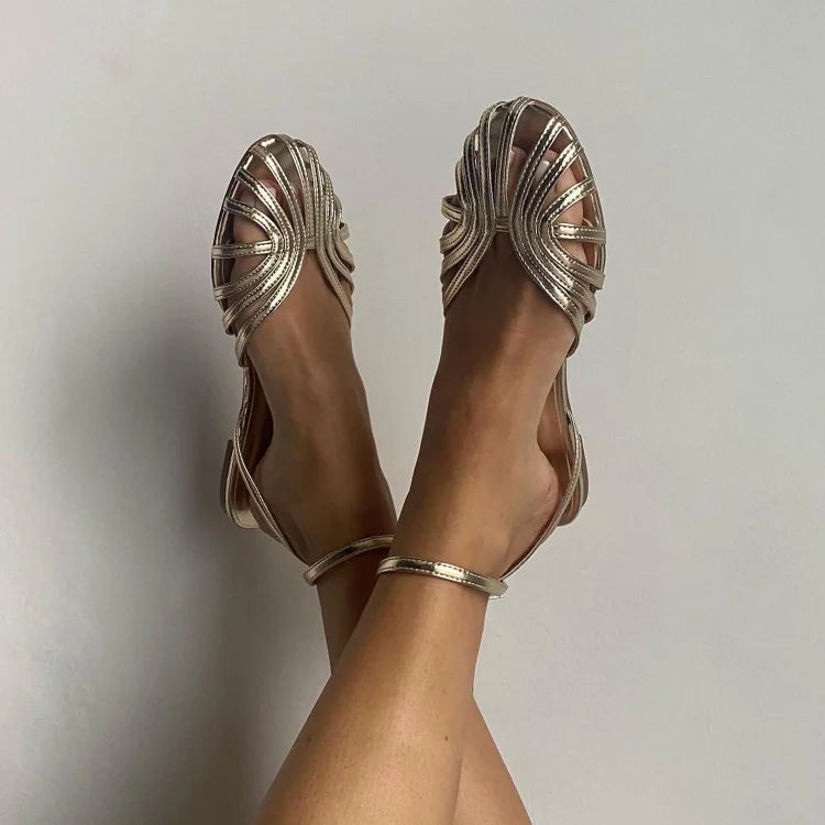 GINEVRA | BALERINY SANDAL Z PLECIONYM SZCZEGÓŁEM