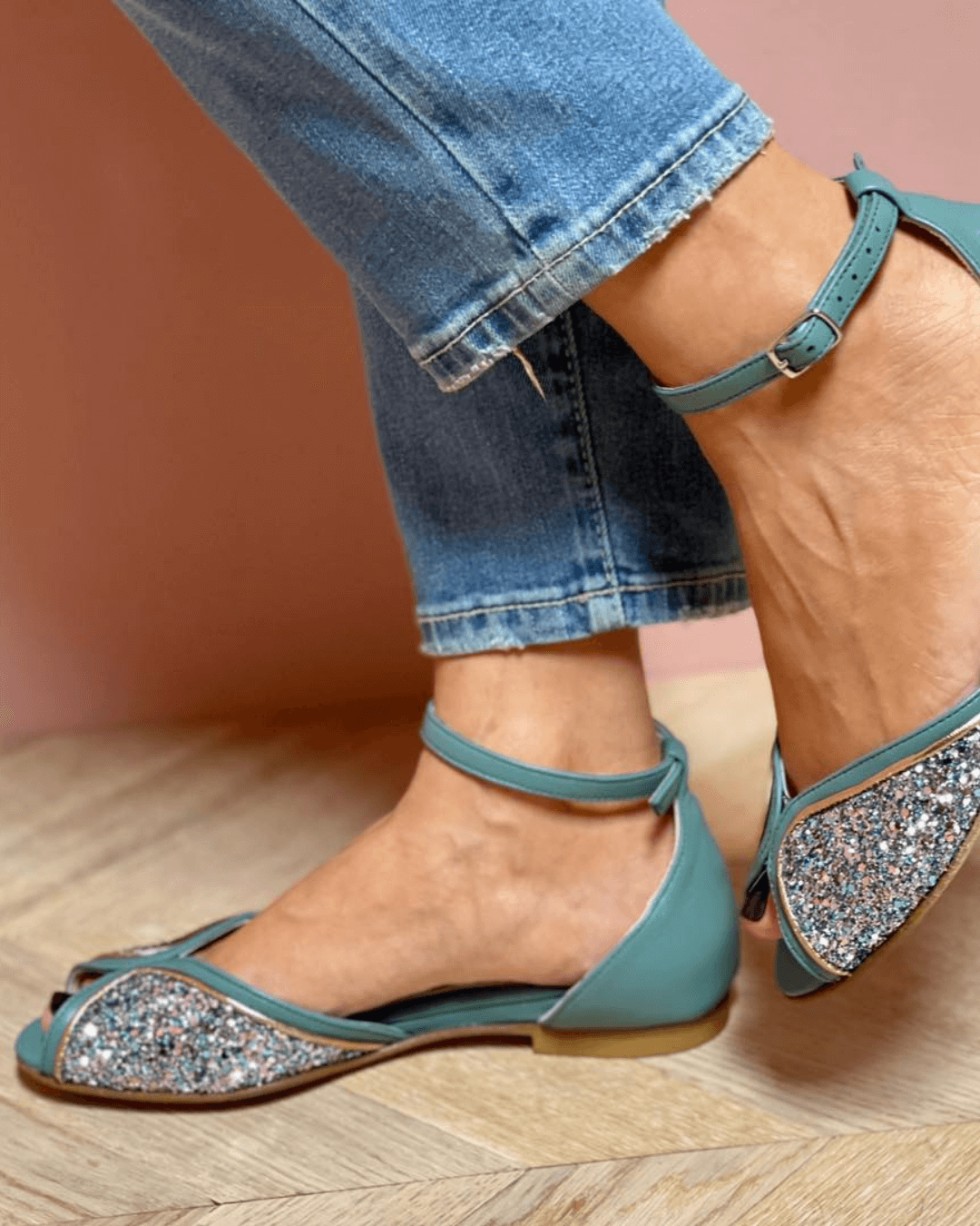 BRIGITTA | SANDAL NISKI GLITTER