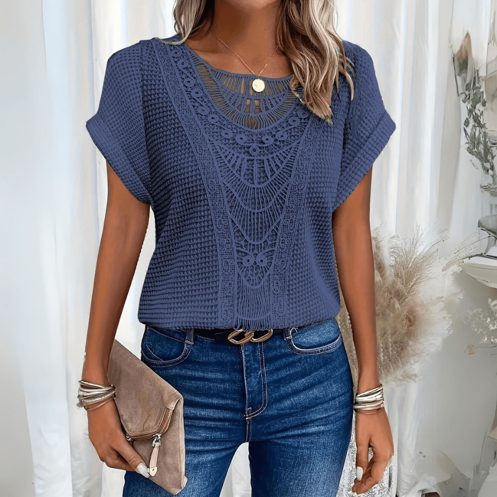 Aada™ | Lekka bluzka boho z szydełkowym detalem