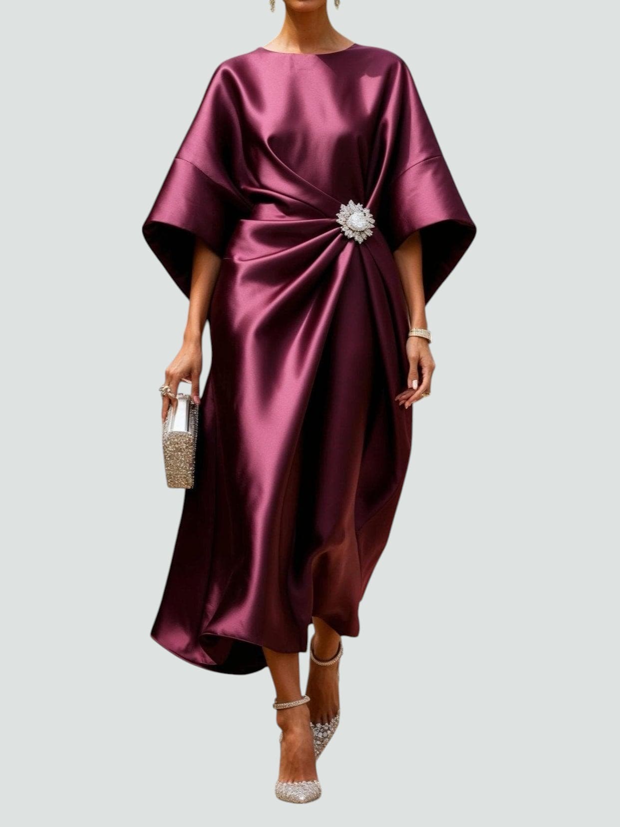 Amora – Elegancka długa suknia z satyny