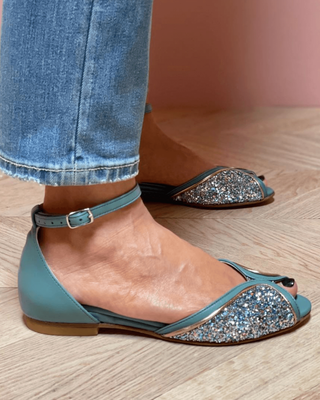 BRIGITTA | SANDAL NISKI GLITTER