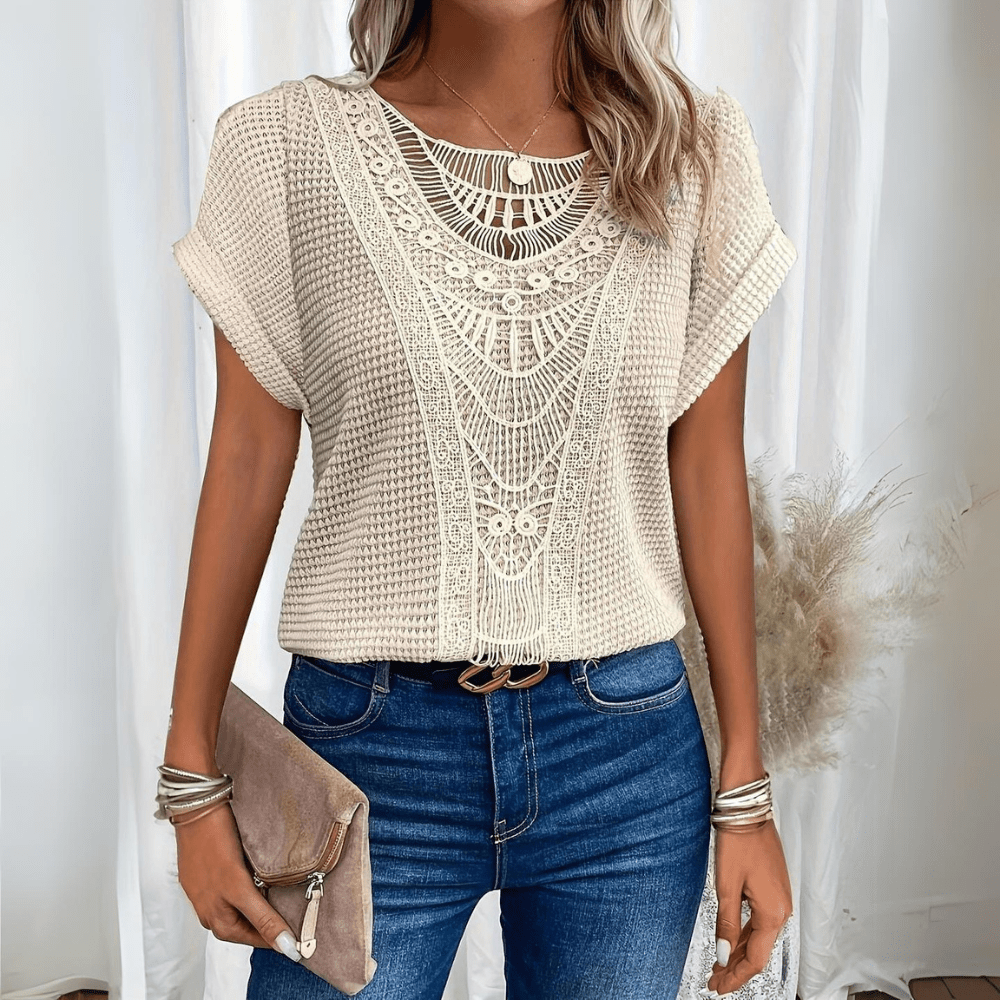 Aada™ | Lekka bluzka boho z szydełkowym detalem