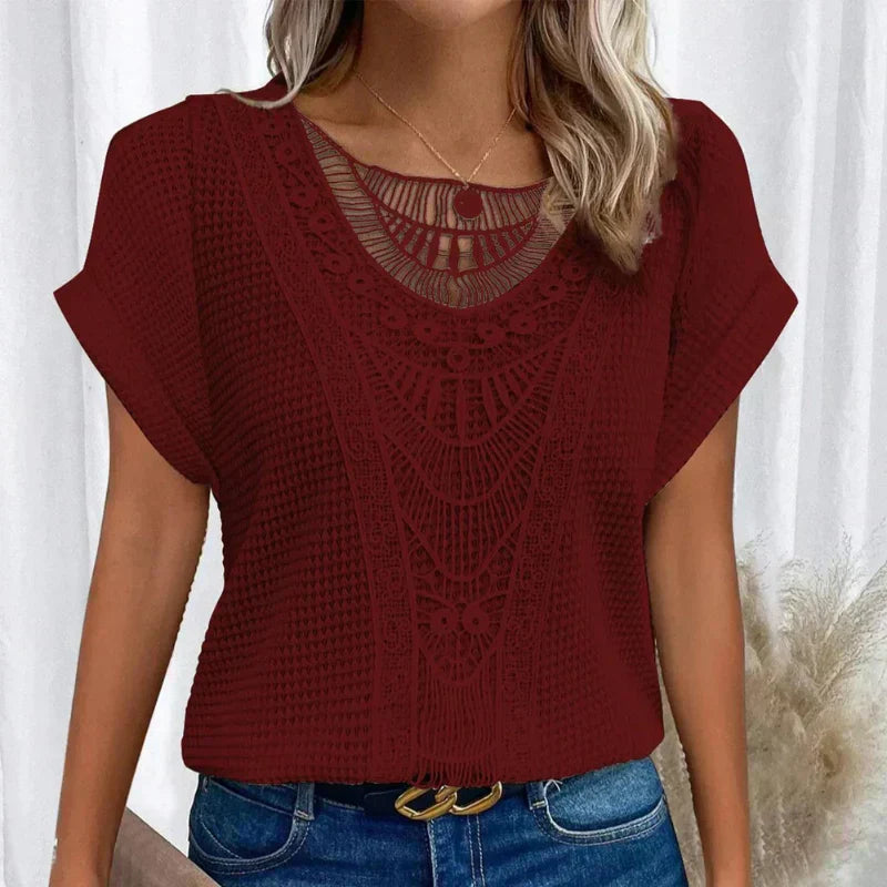 Aada™ | Lekka bluzka boho z szydełkowym detalem